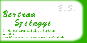 bertram szilagyi business card